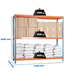 Étagère charge moyenne 500 à 600kg - 2000x2400x750 - 3 niveaux Bleu/Orange/Bois - SIMON RACK - 8435104990599