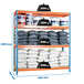 Étagère charge moyenne 500 à 600kg - 2000x1500x750 - 4 niveaux Bleu/Orange/Bois - SIMON RACK - 8435104990612