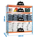 Étagère charge moyenne 500 à 600kg - 2000x1800x750 - 4 niveaux Bleu/Orange/Bois - SIMON RACK - 8435104990636
