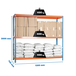 Étagère mobile charge moyenne 400kg - 2000x1200x750 - 3 niveaux Bleu/Orange/Bois - SIMON RACK - 8435104991336