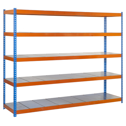 Étagère mobile charge moyenne 400kg - 2000x1200x750 - 5 niveaux Bleu/Orange - SIMON RACK - 8435104991695