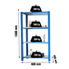 Rayonnage de bureau charge légère sans vis 1500x900x400 - 4 niveaux Bleu/Blanc - SIMON RACK - 8435104994092