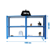 Rayonnage de bureau charge légère sans vis 1000x1800x400 - 3 niveaux Bleu/Blanc - SIMON RACK - 8435104998366