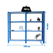 Rayonnage de bureau charge légère sans vis 1500x1800x300 - 4 niveaux Bleu/Blanc - SIMON RACK - 8435104998427