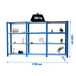 Rayonnage de bureau charge légère sans vis 1500x2700x400 - 4 niveaux Bleu/Blanc - SIMON RACK - 8435104998519