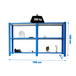 Rayonnage de bureau charge légère sans vis 1000x1800x400 - 3 niveaux Bleu/Blanc - SIMON RACK - 8435104998878