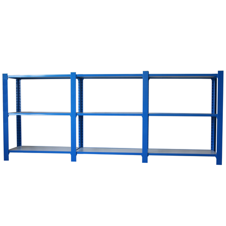 Rayonnage de bureau charge légère sans vis 1000x2700x400 - 3 niveaux Bleu/Blanc - SIMON RACK - 8435104998960