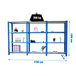 Rayonnage de bureau charge légère sans vis 1500x2700x400 - 4 niveaux Bleu/Blanc - SIMON RACK - 8435104999325