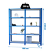 Rayonnage de bureau charge légère sans vis 2100x1800x300 - 5 niveaux Bleu/Blanc - SIMON RACK - 8435104999417