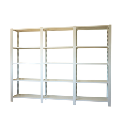 Rayonnage de bureau charge légère sans vis 2100x2700x300 - 5 niveaux Blanc - SIMON RACK - 8435104999479