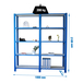 Rayonnage de bureau charge légère sans vis 2100x1800x400 - 5 niveaux Bleu/Blanc - SIMON RACK - 8435104999592