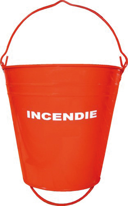 SEAU METAL 'INCENDIE' ROUGE AVEC POIGNEE FORGES DE MAGNE - 383150