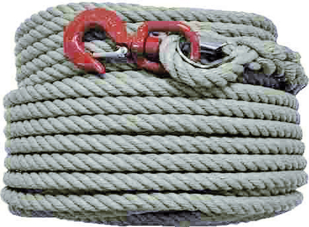 CORDE CHANVRE 20M Ø22MM AVEC CROCHET POUR POULIE FORGES DE MAGNE - 383420
