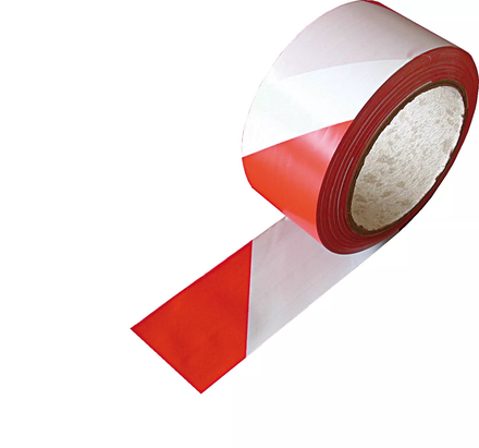 RUBAN POLYETHYLENE 50MM/100M ROUGE-BLANC FORGES DE MAGNE - 387289