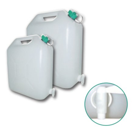 JERRICAN PLASTIQUE QUALITÉ ALIMENTAIRE 20 LITRES AVEC ROBINET FORGES DE MAGNE - 388430