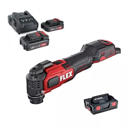 OUTIL MULTIFONCTION FLEX MT18.0-EC BRUSHLESS 18V 2,5AH - 2 BATTERIES + CHARGEUR + COFFRET - 531018