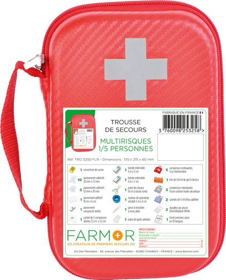 Trousse de secours multirisques 1/5 personnes - FARMOR