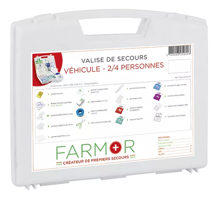 VALISE FARMOR VÉHICULE 2/4 PERSONNES + 2 ETHYLOTESTS -VEH2370PP