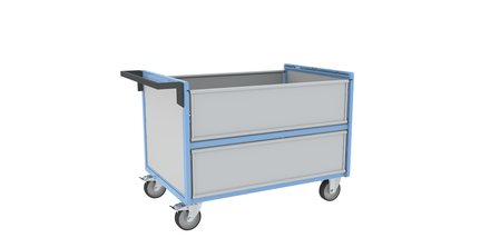 Chariot conteneur plaque alvéolaire sans toit 1200x800 mm 500 kg - FIMM - 800726232