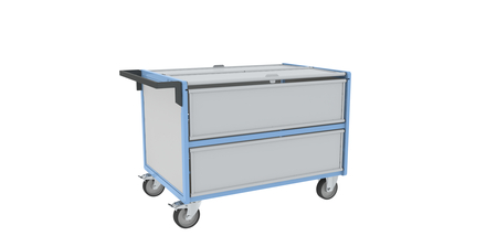 Chariot conteneur plaque alvéolaire avec toit 1200x800 mm 500 kg - FIMM - 800726234