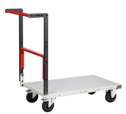 Chariot monté dossier repliable 850x500 mm plateau mélaminé roues CC 250 kg - FIMM - 806721111