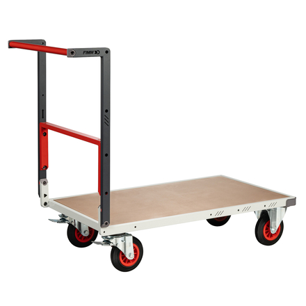 Chariot monté dossier repliable 1000x600 mm plateau médium roues CC 400 kg - FIMM - 806722231