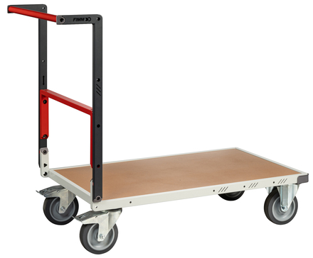 Chariot monté dossier repliable 1000x600 mm plateau médium roues TPE 400 kg - FIMM - 806722241