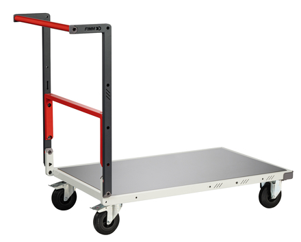 Chariot monté dossier repliable 1000x600 mm plateau tôle galva roues CC 250 kg - FIMM - 806722311