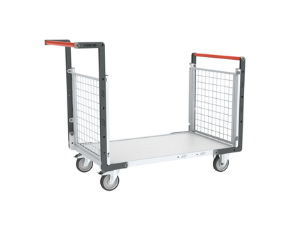 Chariot modulaire grillagé 2 dossiers plateau bois 1000x600 mm 250 kg - FIMM - 806724242