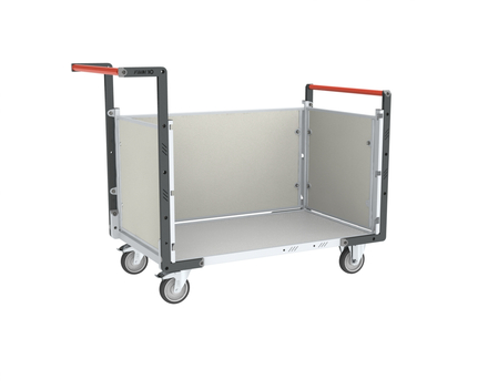 Chariot modulaire 2 dossiers + 1 ridelle plateau 1000x600 mm 250 kg - FIMM - 806724274