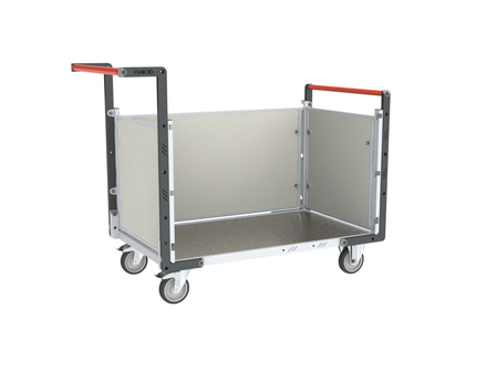 Chariot avec plaque alvéolaire 2 dossiers + 1 ridelle et plateau 1000x600 mm 250 kg - FIMM - 806724284