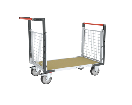 Chariot modulaire grillagé 2 dossiers plateau bois 1000x600 mm 500 kg - FIMM - 806724542