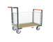 Chariot grillagé 2 dossiers + 1 ridelle et plateau bois 1000x600 mm 500 kg - FIMM - 806724544