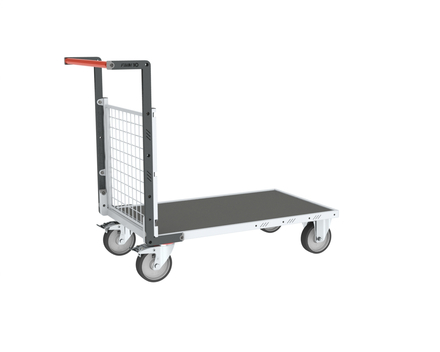 Chariot modulaire grillagé 1 dossier + plateau bois avec tapis caoutchouc 1000x600 mm 500 kg - FIMM - 806724561