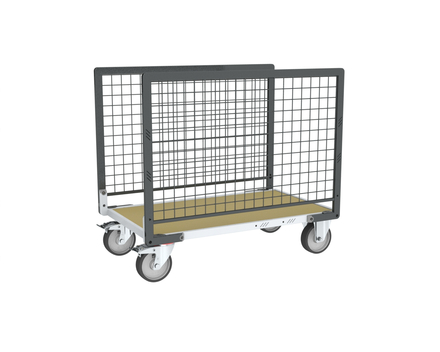 Chariot grillagé avec 2 ridelles et plateau 1200x800 mm 500 kg - FIMM - 806724643