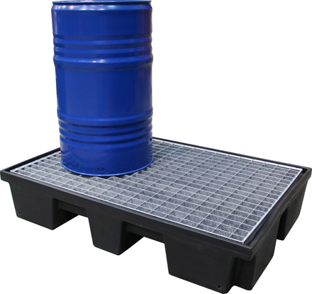 Bac PE recyclé 2 fûts 120 L caillebotis pehd FIMM - 845006657
