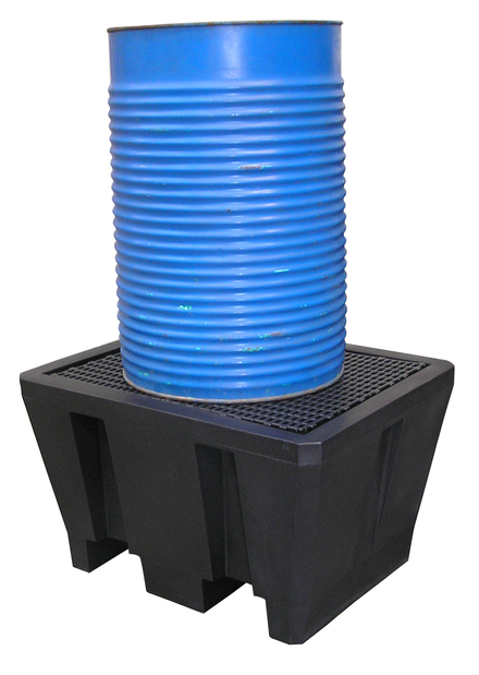 Bac PE recyclé 1 fût 225 L caillebotis acier galvanisé FIMM - 845009503
