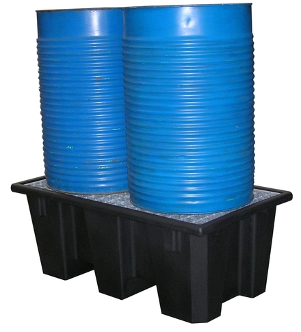 Bac PE recyclé 2 fûts 220 L caillebotis acier galvanisé FIMM - 845009504