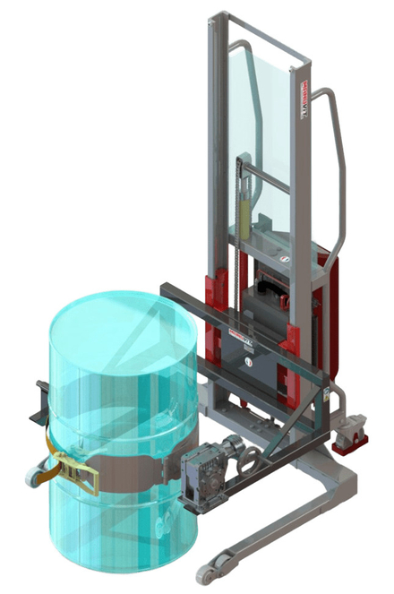 Gerbeur Levfix à levée électrique avec retourneur de fûts métallique 220 L - 350 kg - FIMM - 845010483