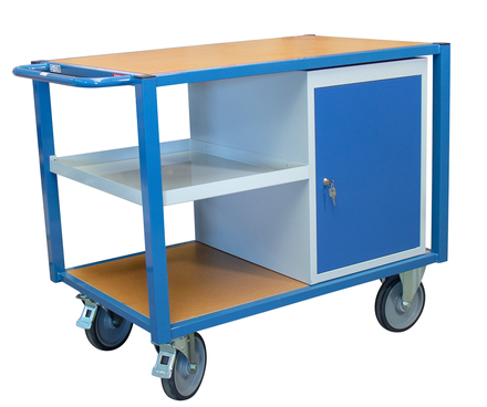 Servante 500 kg 2 plateaux 1060x680 mm bloc porte+étagère FIMM - 880002993