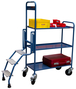 Servante escabeau 250 kg 3 plateaux tôle 935x435 mm FIMM - 880008419
