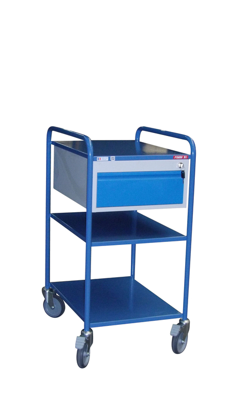 Servante 250 kg 3 plateaux 635x470 mm tôle 1 tiroir FIMM - 880008446