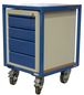 Servante 400kg 2 plateaux bois 600x600 mm 1 bloc tiroirs tôle FIMM - 880010596