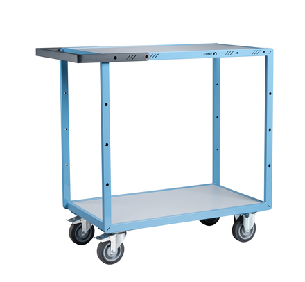 Servante mécano-soudée 2 plateaux mélaminé 850x500 mm roues TPE 250 kg - FIMM - 880701121