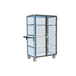 Servante grillagée 4 côtés, verrouillable, avec 3 étagères, plateau bois, 1000x600 mm, 250 kg - FIMM - 880725126