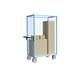 Servante grillagée 3 côtés avec plateau bois 1000x600 mm 500 kg - FIMM - 880725222