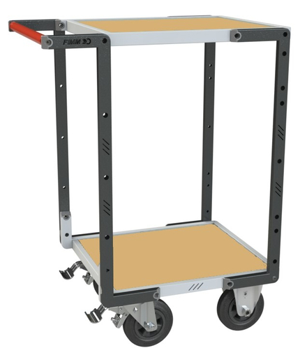 Servante 2 plateaux médium 550x500 mm roues CC 400 kg - FIMM - 884720231
