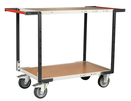 Servante 2 plateaux médium double poignées 850x500 mm roues TPE 400 kg - FIMM - 884721246