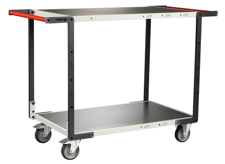 Servante 2 plateaux tôle double poignées + roues TPE 250 kg - FIMM - 884721326