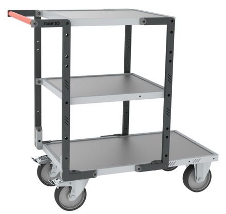 Servante Flat-Pack 3 plateaux tôle 400 kg - FIMM - 884721343